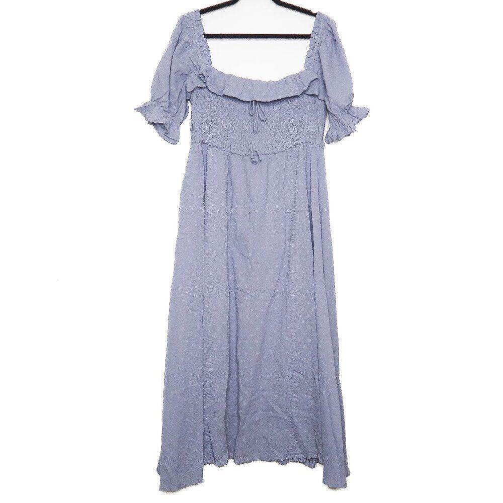 R.YIposha Womens Maxi Dress XXL 20/22 Blue Cottagecore Ruffled‎ Peasantcore